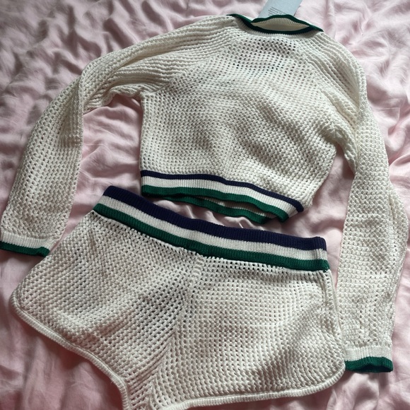 White Mesh Two-Piece Set - Picture 4 of 4